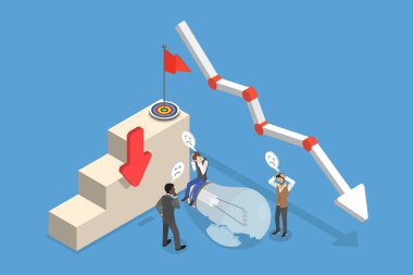 3D Isometric Düz Vektör Başarısızlık Başlangıcı, Yeni İş Başarısızlığı