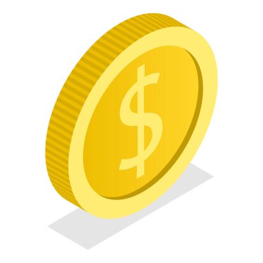 3 Boyutlu Isometric Dünya Para Birimi Tasarım Elementleri Çizimi. Madde 10