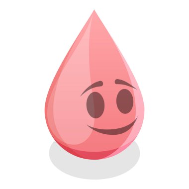 Üç boyutlu Isometric Flat Illustration of Women Periods Emoji Drops, Beş Ağrı Çekimi. Madde 5