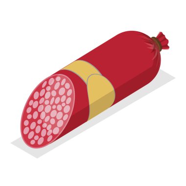3D Isometric Sausages and Meat Products, Butcher Store Prodüksiyon. Madde 3