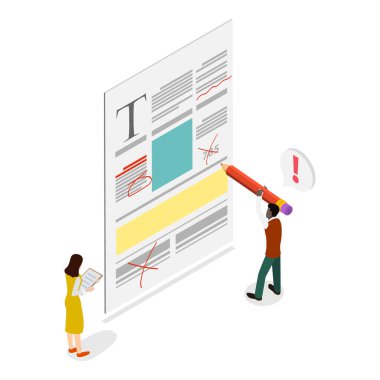 3D Isometric Düz Vektör Düzeltme ve Kopyalama Denetimi. Madde 2