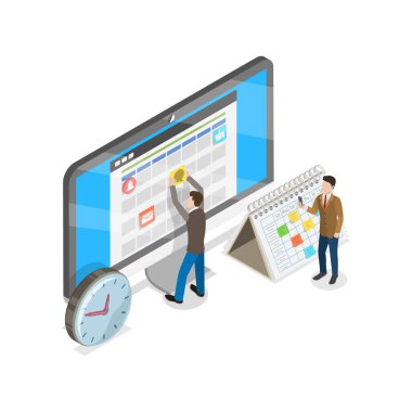 3D Isometric Flat Planlama, Randevular ve Olaylar Çizelgesi. Madde 1