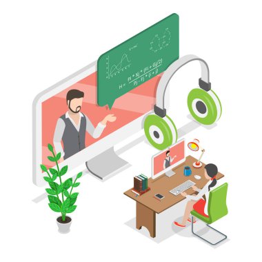 3D Isometric Melez veya Harmanlanmış Öğrenme, Dijital Sınıflandırma, Çevrimiçi Eğitim. Madde 2