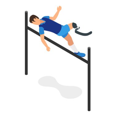 3D Isometric Flat Vector Set of Paralympians, Sportsmen with Disabilities. Item 10 clipart