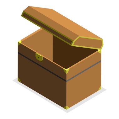 3D Isometric Düz Sandık Kümesi, Boş Hazine Kutuları. Madde 2