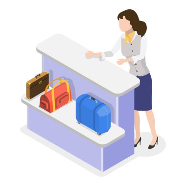 3D Isometric Havalimanı Personel Seti, Havayolu Çalışanları Grubu. Madde 7