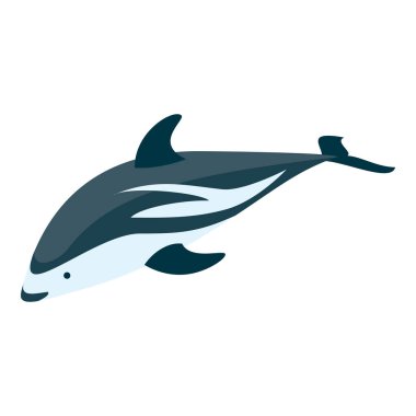 3 Boyutlu Isometric Dolphins Flat Vector kümesi, Eğitimsel Sınıflandırma. Madde 3