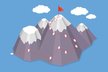 Başarı, Strateji Hedefleri ve Hedefe Giden Yol 'un 3B Isometric Düz Vektör ResmiComment