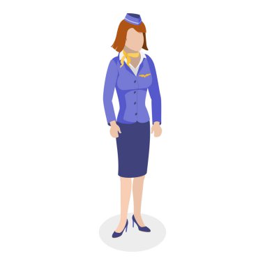 3D Isometric Havalimanı Personel Seti, Havayolu Çalışanları Grubu. Madde 9