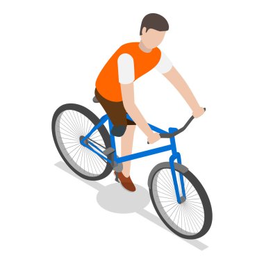 3 Boyutlu Isometric Flat Vektör Seti Engelli Sporcular. Madde 5