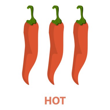 3D Isometric Flat vektör seti Acılı Biber, Foodd Baharat Seviyeleri. Madde 2