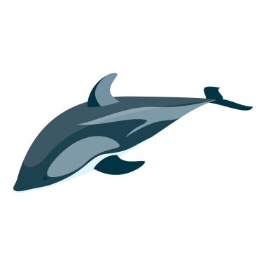 3 Boyutlu Isometric Dolphins Flat Vector kümesi, Eğitimsel Sınıflandırma. Madde 6