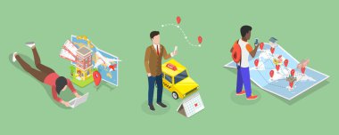 3 Boyutlu Isometric Düz Vektör Seyahat Planlama, Seyahat Hazırlama İpuçları
