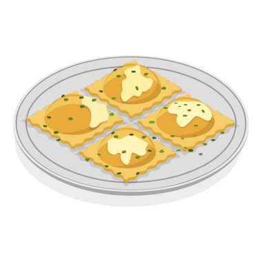 3D Isometric Düz Vektör Kümesi Geleneksel İtalyan Mutfağı, Akdeniz Yemekleri. Madde 5