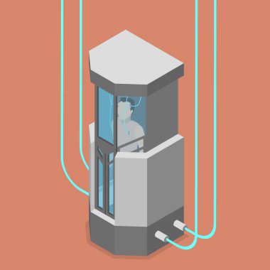 3 Boyutlu Isometric Düz Vektör Kriyojenik Kapsüller, Uzay Yolculuğunun Geleceği