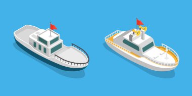 3 Boyutlu Isometric Yachts Denizcilik Gemileri, Denizdeki Gemicilik Resimleri