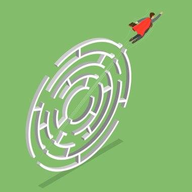 Başarıya Giden İlerlemenin, Zorlukların Üstesinden Gelmenin 3B Isometric Düz Vektör İlülasyonu