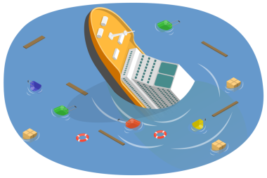 Batan Tekne, Gemi Kazasının 3B Isometric Flat Kavramsal ResmiComment