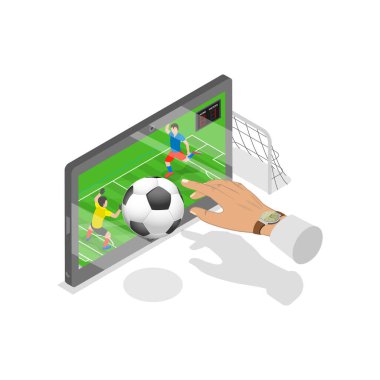 3D Isometric Flat Vlat Illustration of People Bet on Sports online, Popular Hotime. Madde 2