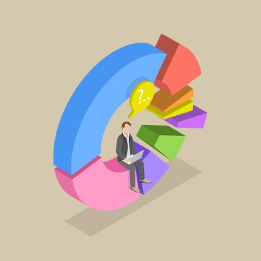 Finansal Yatırım, Kişisel Finans Yönetiminin 3B Isometric Flat Vektör İlülasyonu