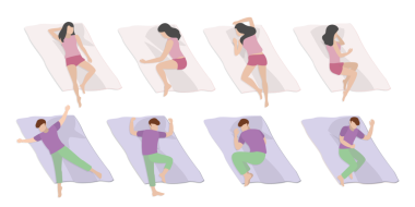 3 Boyutlu Isometric Kadın ve Erkeklerin Uyuyan Pozisyonları, Sağlıklı Güzel Düşler