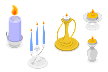 3 Boyutlu Isometric Düz Şamdanlar