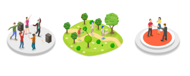 3D Isometric Düz Kavramsal Aktiviteler, Hobiler