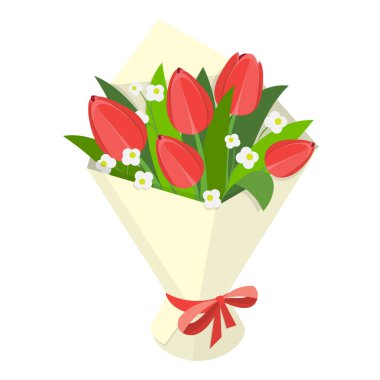 3 Boyutlu Isometric Çiçek Buketleri Düz Vektör Seti, Çiçek Dekorasyonu. Madde 3