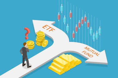3 Boyutlu Isometric Flat Değişken Menkul Kıymetler Yatırımı Borsasında ETF Değişimi