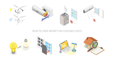 3D Isometric Flat Enerji Tasarruf İpuçlarının Kavramsal İllüstrasyonu, Faydanızı Düşük Tutar