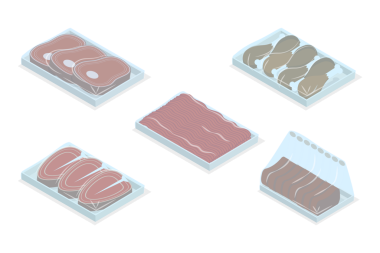 3 Boyutlu Isometric Donmuş Et Seti, Vakumlanmış Yiyecek