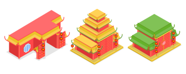 3 Boyutlu Isometric Çin Tapınakları, Geleneksel Mimarlık