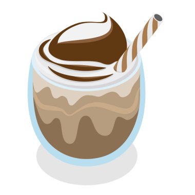 3D Isometric Flat Vector kahve seti, farklı içecek tipleri. Madde 4