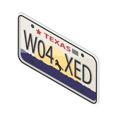 3D Isometric Düz Vektör Plakalar Kümesi, Çeşitli Amerika Birleşik Devletleri Koleksiyonu. Madde 2