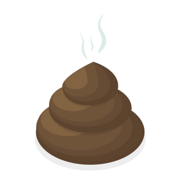 3D Isometric Kaka, Dışkı ve Koku Yığını Simgesi