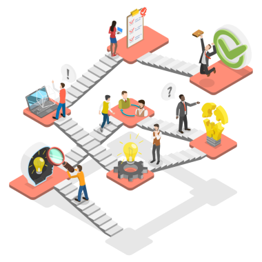 Tasarım, Düşünce, Fikir, Beyin Fırtınası ve İlham Üzerine 3 Boyutlu İsometrik Düz Çizim