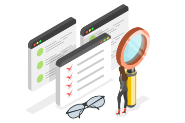 Karşılaştırma, Artılar ve Eksilerin 3B Isometric Flat ResmiComparison