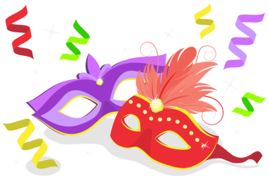 3 Boyutlu Isometric Mardi Gras Karnavalı Çizimi, Renkli Poster