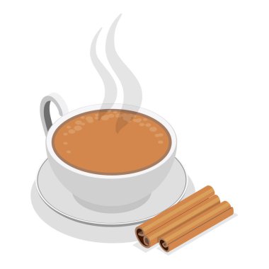 3 boyutlu Isometric Flat vektör çay çeşidi seti, bitkisel içerikli içecekler. Madde 3