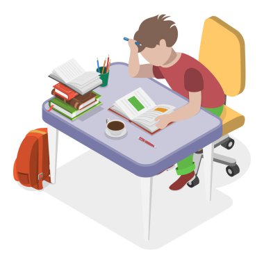 3D Isometric Çocuk Çalışmaları, Öğrenme Süreci Düz Vektör Kümesi. Madde 1
