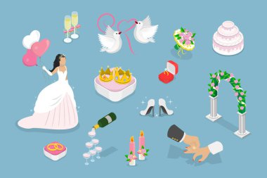 3D Isometric Sabit Vektör Zarafet ve Şatafat İllüstrasyonu, Kraliyet Diyadem