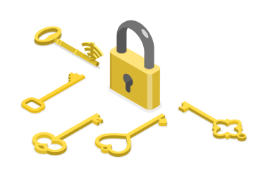 Çoklu Anahtarlar, Güvenlik ve Mahremiyetin 3B Isometric Flat Kavramsal ResmiComment