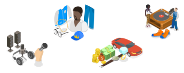 Rap Müzik Yaşam Tarzının 3D Isometric Flat Kavramsal İllüstrasyonu, Sokak Moda