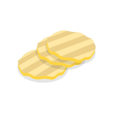 3 boyutlu Isometric Patates Ürünleri Düz Vektör Seti, Organik Market Yiyecekleri. Madde 2