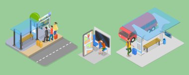 Akıllı Şehir Taşımacılığı, Sürdürülebilir Taşımacılık 3B Isometric Düz Vektör ResmiComment