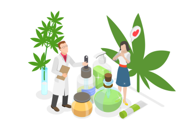 3D Isometric Flat CBD Petrol 'ün Kavramsal İllüstrasyonu, Kenevirin Yararları