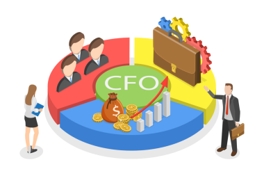 3D Isometric Flat CFO 'nun Kavramsal İllüstrasyonu, Mali İşler Müdürü