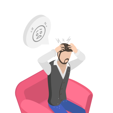 Kepeğin 3 boyutlu Isometric Düz Kavramsal İllüstrasyonu, Kaşındırıcı Kafa