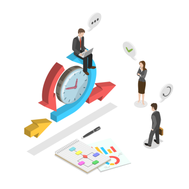 3B Isometric Flat Çevik Yönetimin Kavramsal İllüstrasyonu, Scrum Süreci