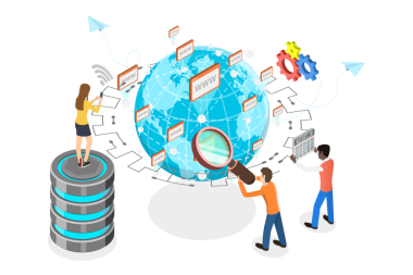 Hızlı İnternet Bağlantısı, Telekomünikasyon Teknolojilerinin 3D Isometric Flat Illulation